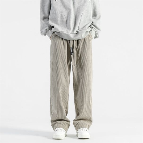 LKTM # American Corduroy Casual Men's Trendy Brand Drawstring Loose Straight Tube Sports Long Pants 684_viptrois.com