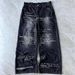 Y2K Retro Print Jeans For Men & Women – High Street Hip Hop Straight Leg Denim Pants With Artistic Hand-Painted Designs_viptrois.com