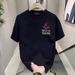 American Style Trendy Versatile Casual Half T-Shirt For Men Summer New Loose Cartoon Cotton High Street Short Sleeve Top_viptrois.com