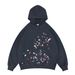 "Men's Graphic Print Hoodie – 100% Cotton Fleece-Lined Pullover With Vintage Cartoon Design (Gray/White)"_viptrois.com