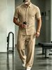 Men’s Linen Short-Sleeve Shirt & Pants Set – Breathable Summer Outfit (S-XXXL, White/Grey/Black/Pink/Khaki/Sky Blue/Army Green)_viptrois.com