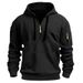 Foreign Trade Cross-border Autumn And Winter Men's Casual Multi-Zipper Arm Pocket Sweater Pullover Large Size Fleece Hoodie Men's_viptrois.com