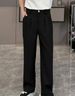 Men's Clothing Flowy, Loose Fitting, Three Dimensional Pleated Casual Trousers For Men Straight Leg Design, Height Enhancing Casual Trousers_viptrois.com