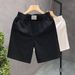 Men's High-Waisted Solid Color Shorts Summer Lightweight Casual Loose Fit Athletic Shorts Trendy High-Quality 5-Inch Inseam_viptrois.com