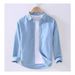 Men's Clothing Long Sleeved Linen Shirt Men's Loose Fashion Casual Cotton And Linen Shirt Jacket_viptrois.com