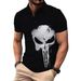 Unbeatable Quality New Skull Print T-shirt Men's Fashion Hip-hop Street Short Sleeved Sports Polo Top_viptrois.com