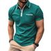 Men's Short Sleeve Polo Shirt With Contrast Collar & Chest Pocket – Breathable Cotton Blend Casual Top For Summer (10 Colors, S-Xxxl)_viptrois.com