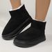 Autumn and winter men and women casual comfortable thick bottom heightened heightening solid color round head fashionable mini snow boots short boots_viptrois.com