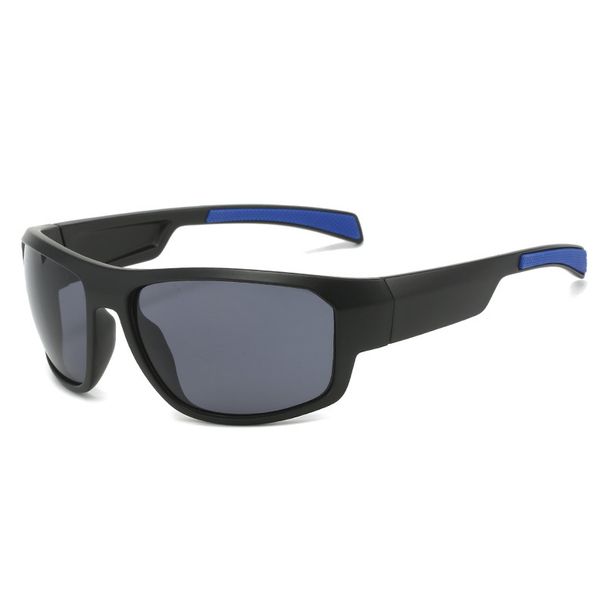 Simple Square Frame Sports Sunglasses - Full Frame Sand Black Cycling Glasses With Elastic Paint_viptrois.com