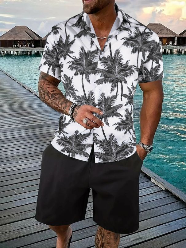 Men's Summer Casual Cardigan - Short Sleeve Lapel Shirt | Loose Fit & Comfortable Dating Outfit_viptrois.com