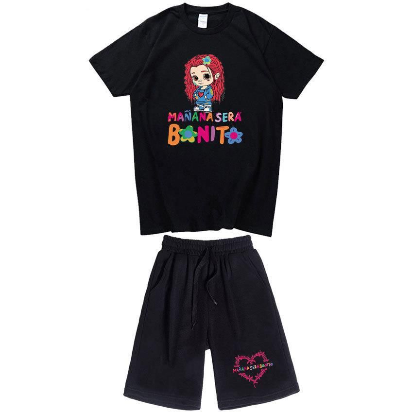 Men's Clothing Casual Short-Sleeved Shorts Suit Manana Sera Bonito Letter Print T-Shirt Suit_viptrois.com