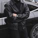 Men's Black PU Leather Jacket Retro Workwear Style Zip-Up Stand Collar Casual Outerwear Coat_viptrois.com