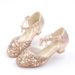 Korean Style Children's Shoes New Girls' High Heels Sequin Spring and Autumn Middle and Large Children's Princess Shoes Student Performance Shoes Toe _viptrois.com