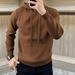 Spring And Autumn Knitted Hooded Sweatshirt New Korean Style Men's Trendy Casual Slim Fit Comfortable Warm Long Sleeve_viptrois.com