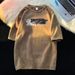 220g Pure Cotton Trendy Brand American Street Cross Print Half Oversized Short Sleeved T-shirt For Men_viptrois.com