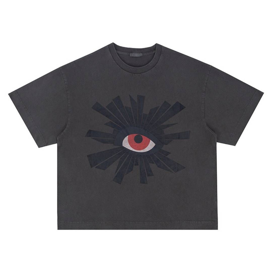 2025 Spring/Summer New Product: Eye Of Sight American Trendy Brand Retro High Street Short Sleeved T-shirt_viptrois.com