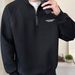Men's Zip-Up High Neck Sweatshirt - Trendy Streetwear Pullover With Stand Collar, Loose Fit Casual Hoodie (Green, Beige, Black)_viptrois.com