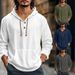 The 2025 New Spring And Autumn Men's Loose Long-sleeved T-shirt, Casual Daily Wear, Linen Hooded Pocket Sweatshirt, Thin_viptrois.com