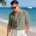 2026 European Men's Spring-Autumn Solid Color Cotton-Linen Collared Long-Sleeved Breathable Casual Large-Sized Shirt_viptrois.com