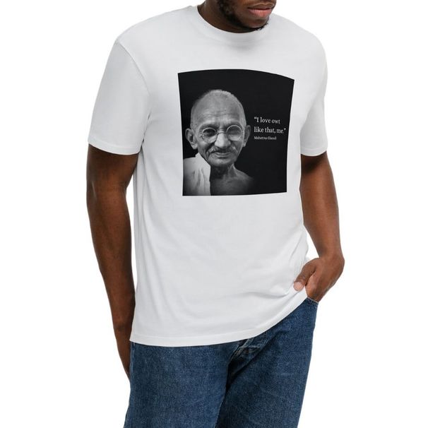 Gandhi 'I Love Owt Like That, Me' Funny T-Shirt Mens Womens Tees Top Classic T-Shirt Mens Womens Tees Top_viptrois.com