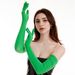 Women's Extended Elastic Milk Silk Summer Sun Protection Thin Dance Performance Wedding Gloves 57cm Over Elbow_viptrois.com