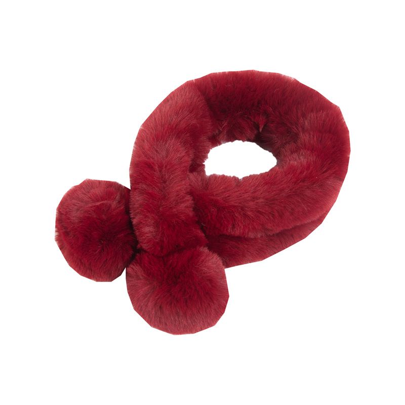 Unisex Small scarf for women solid color warm hairball rabbit hair scarf_viptrois.com