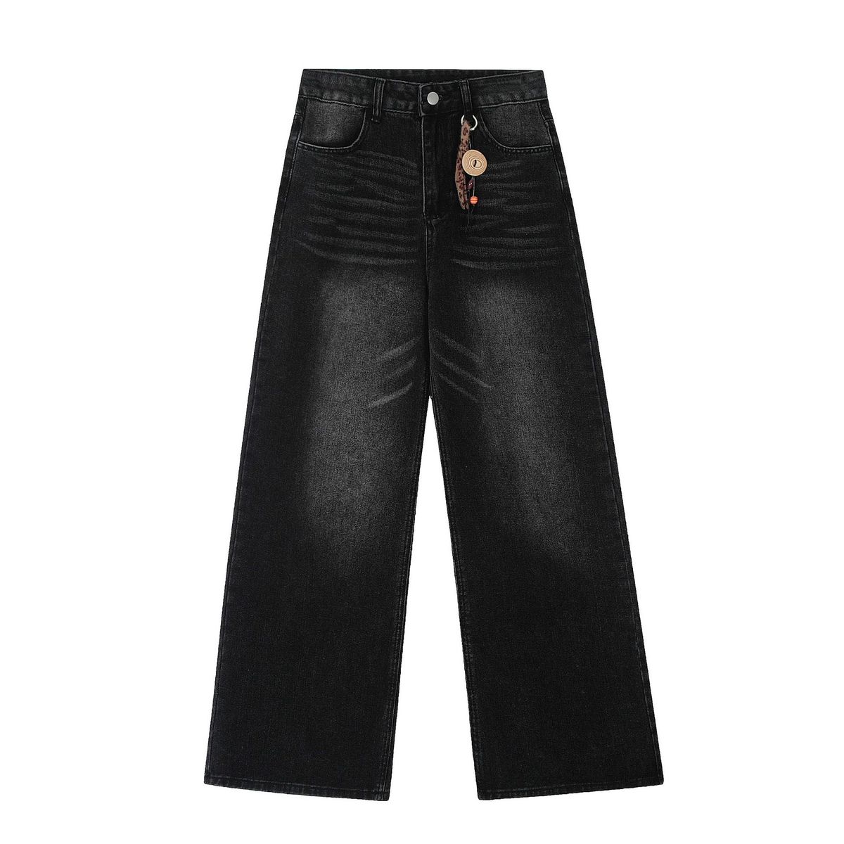 Brand New 2025 Korean Style Men's Solid Color Cotton Long Straight Mid-Waist Casual Pants_viptrois.com