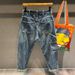 Men's Clothing Workwear Jeans Loose Retro High Street Straight Leg Pants Multiple Pockets Vintage Washed Denim Comfortable Stretch Casual Streetwear_viptrois.com