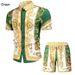 Men's Clothing Short-sleeved Court Retro Digital 3D Printed Shirt Shorts Suit_viptrois.com