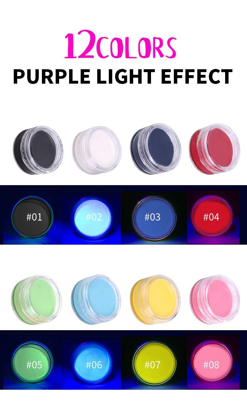12 Color Fluorescent Eyeliner Halloween Face Color European Beauty makeup_viptrois.com