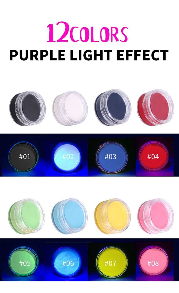 12 Color Fluorescent Eyeliner Halloween Face Color European Beauty makeup_viptrois.com