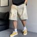 Men's Summer Casual Retro Distressed Ripped Denim Shorts Straight Leg Loose Fit Trendy Five Point Pants_viptrois.com