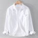 Men’s Clothing Autumn Men's Warm Long Sleeved Shirt Men's Velvet Casual Loose Thickened Men's Shirt Oxford Textile Student Top_viptrois.com