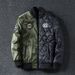 Men's Reversible MA1 Bomber Jacket - Military Green/Black/Navy - Slim Fit Zip-Up Aviator Coat With Side Pockets_viptrois.com