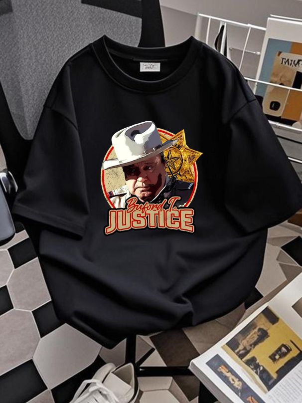 NWT Sheriff Buford T Justice Cool Art Shirt Soft Comfortable Designer Clothes Homme Unisex Fashion Streetwear Casual Breathable Stretched Summer_viptrois.com