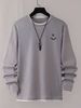 Monochrome Man- Cross-Border Hot-Selling Spring Autumn Round Neck Cotton Sweatshirt Casual Smiley Icon Simple And Elegant_viptrois.com
