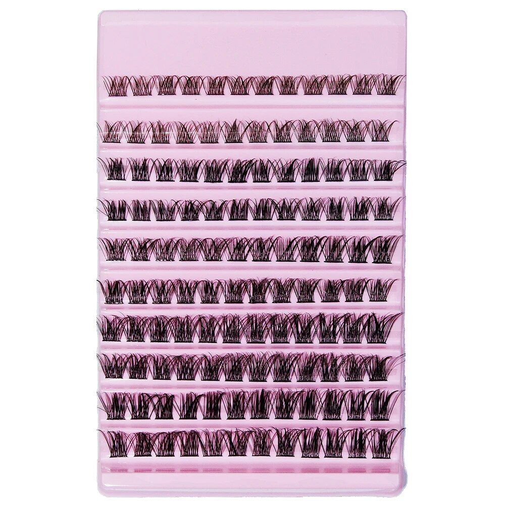 120pcs Cluster Lashes 8-16mm Wispy Individual Lashes Natural Look Lashes D Curl Fluffy Cluster Lashes DIY Eyelash Extension_viptrois.com