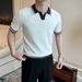 Summer New Color Matching Striped Sweater T Shirt Men's Korean Style Trendy Slim Fit Versatile Casual Round Neck Short Sleeve Trend_viptrois.com