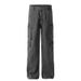 Men's Clothing Washed Distressed Paratrooper Overalls With Multiple Pockets, Functional Style, Casual Loose Straight Trousers For Men_viptrois.com