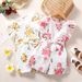 Babies' clothes Summer baby girl printed ruffled jumpsuit female treasure flower belt jumpsuit sleeveless jumpsuit tide_viptrois.com