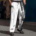 Men's Casual Cotton Blend Straight Leg Pants With 3D Print - Comfortable & Stylish For Everyday Wear_viptrois.com