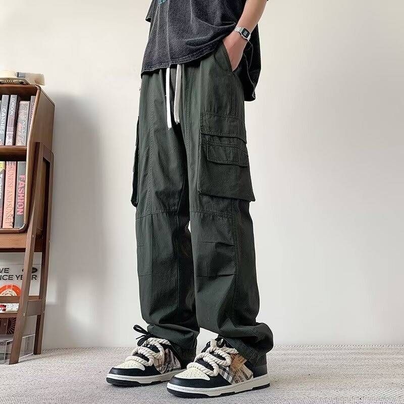 Men's Clothing Straight Casual Pants Summer Versatile Work Pants Thin Boys Teenagers Trousers_viptrois.com