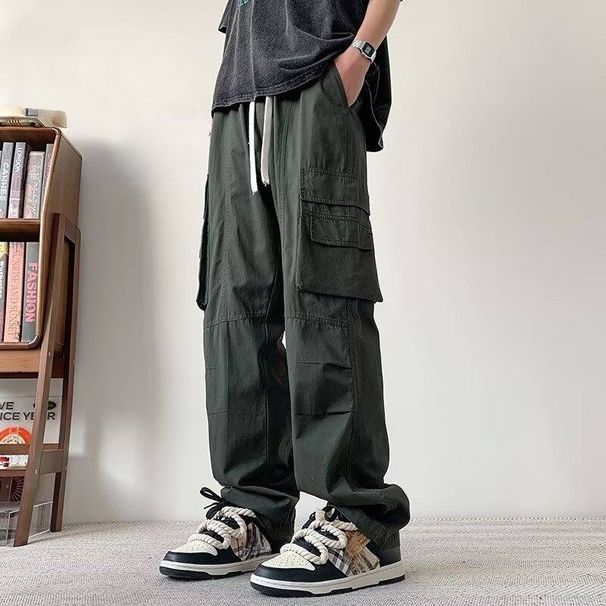 Men's Clothing Straight Casual Pants Summer Versatile Work Pants Thin Boys Teenagers Trousers_viptrois.com