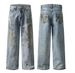 Men's Clothing Heavy Industry Large Baggy Blue Brush Wax Coating Spray Dirty Loose Wax Surface Jeans_viptrois.com