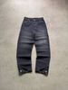 Men's Clothing Gothic Retro Flared Washed Distressed Double Waist Denim Trousers_viptrois.com
