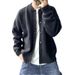 Crew Neck Cardigan Men's Spring And Autumn Hong Kong Style Knitted Sweater Crew Neck Jacket Simple Loose Thickened Sweater Jacket_viptrois.com