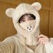 New Women's Cute Little Bear Korean Version Thickened and Warm Net Red Knitted Hat Winter_viptrois.com
