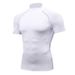 Men's Clothing High Collar Tights Short Sleeve Fitness Sports Running Training Suit Elastic Quick Drying Clothes Short Sleeve T Shirt_viptrois.com