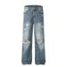 Men's American Retro Ripped Jeans Loose Straight Wide Leg High Street Fashion Summer_viptrois.com