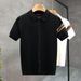 Men's Clothing New High End Light Luxury Knitted Short Sleeved T Shirt Men's Shirt Handsome Slim Fit All Match Shirt Lapel_viptrois.com